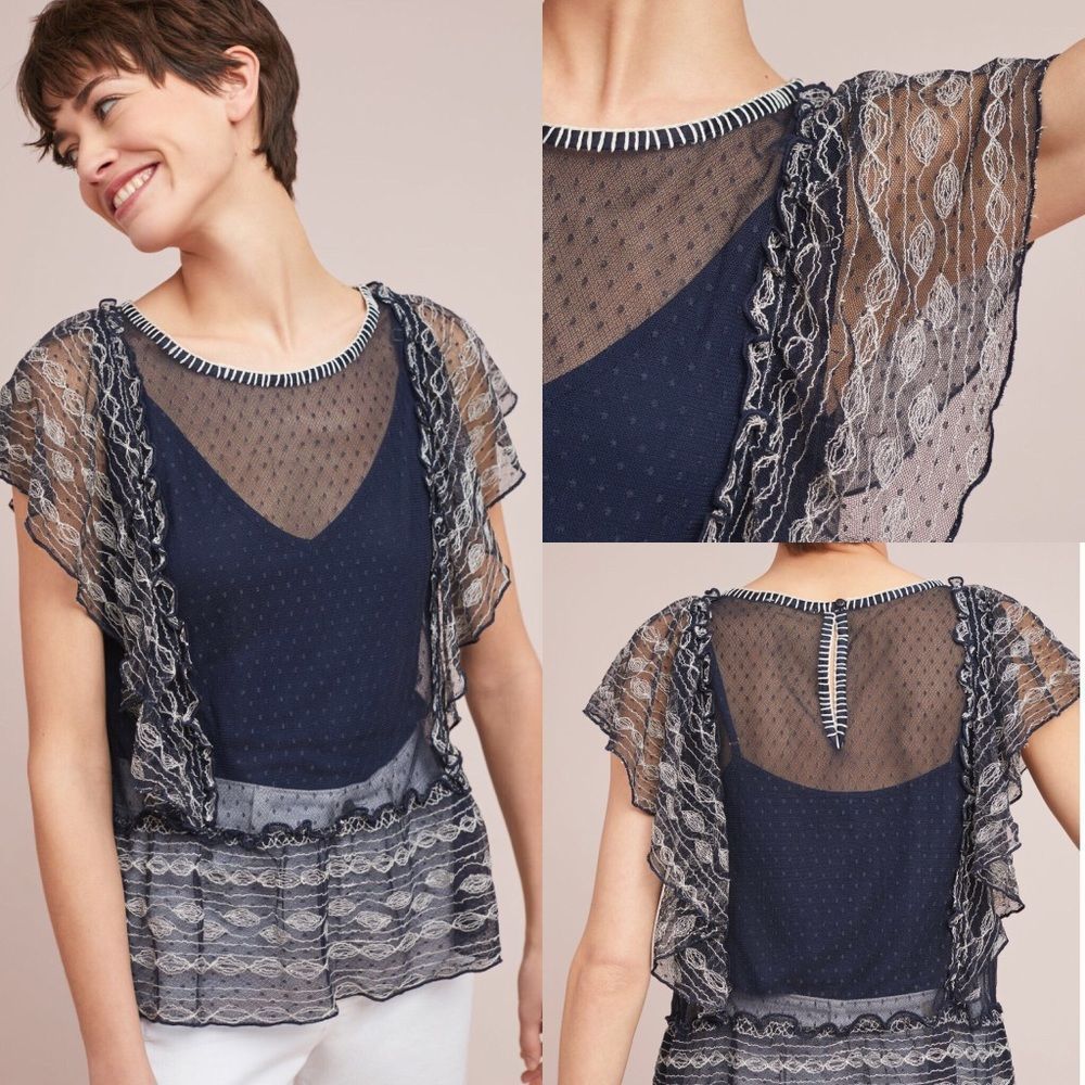 Anthropologie Sloan dotted top by Meadow Rue